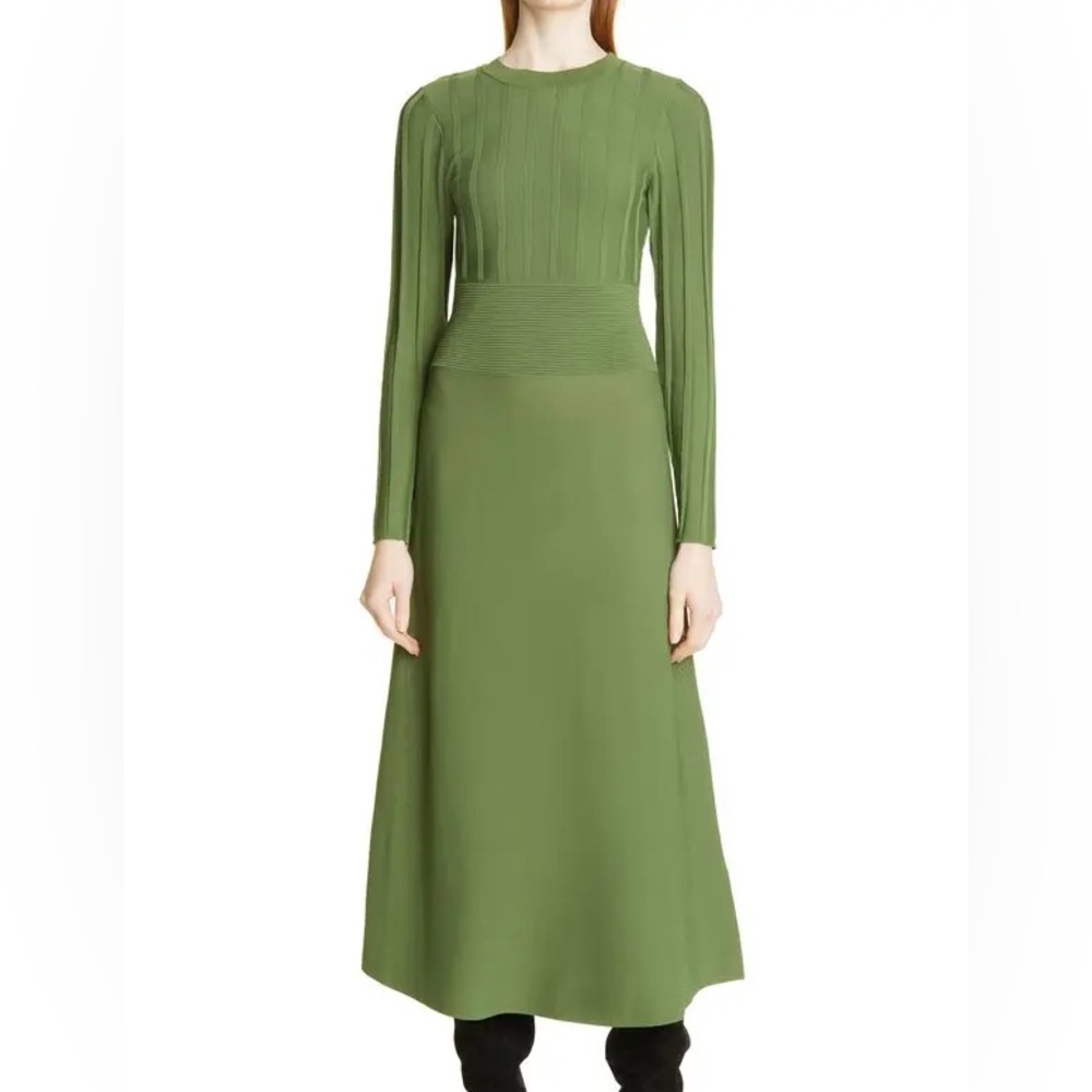 Ted Baker Green Ribbed Maxi Skirt